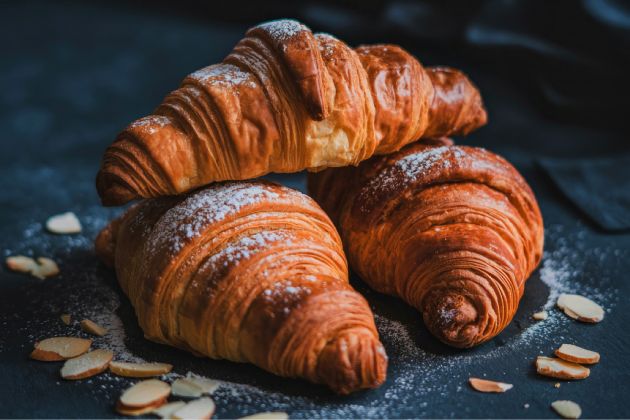 Croissants folhados e brioche